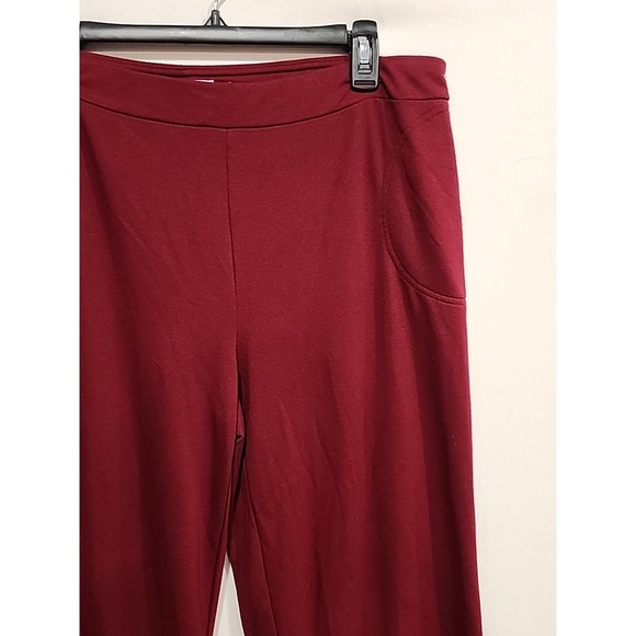 Calvin Klein Leggings Womens L Maroon, 29.5‎ Inseam Pockets Wide Leg - Picture 3 of 14